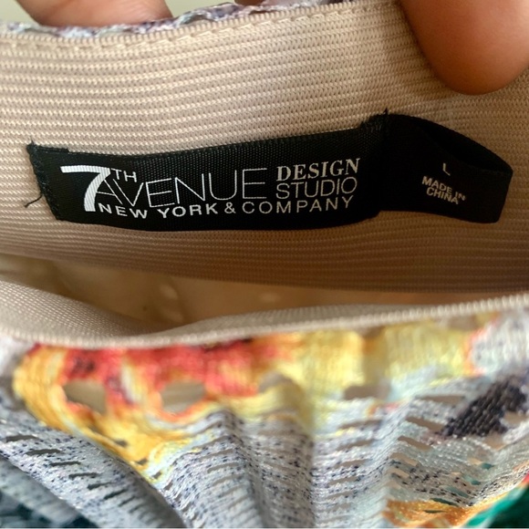 New York and Company 7th Avenue tropical floral & Zebra Print Midi Skirt LG NWT - Picture 8 of 9